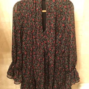 Zara floral dress Green and red size L